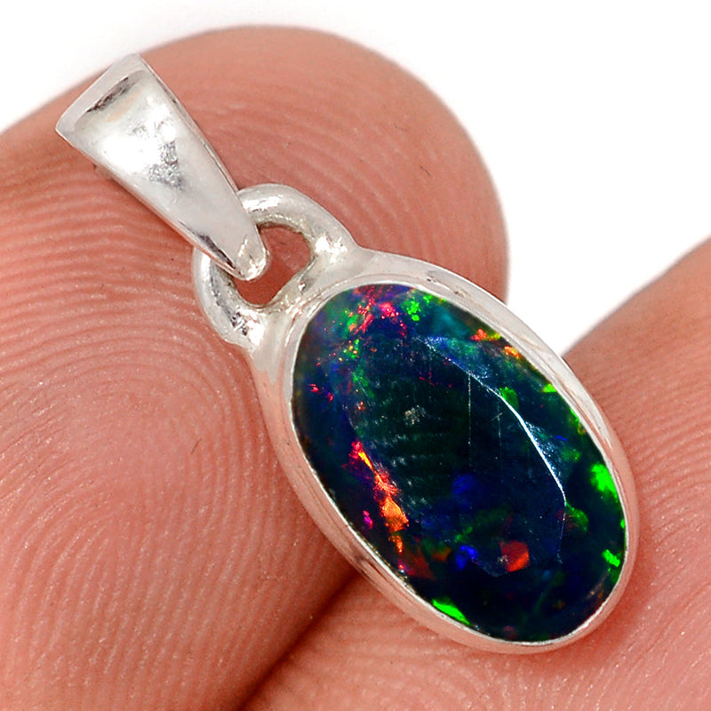 0.8" Chalama Black Opal Faceted Pendants - CBFP264
