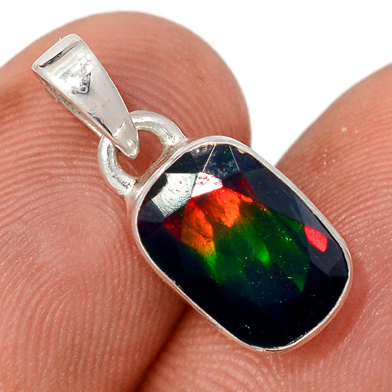 0.7" Chalama Black Opal Faceted Pendants - CBFP265