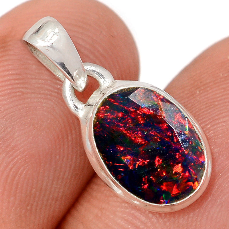 0.8" Chalama Black Opal Faceted Pendants - CBFP268