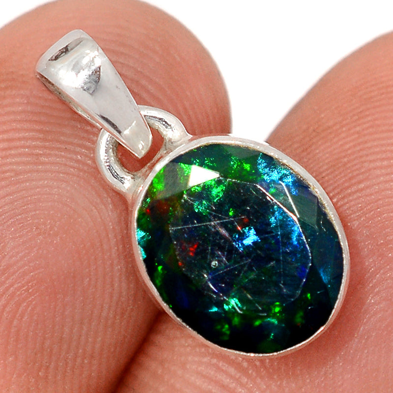 0.7" Chalama Black Opal Faceted Pendants - CBFP273
