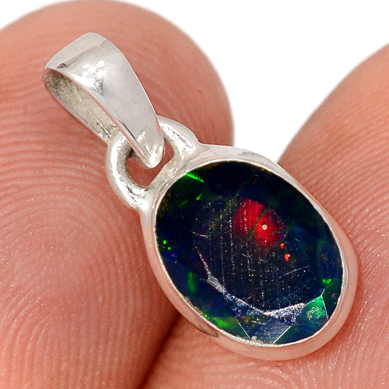 0.7" Chalama Black Opal Faceted Pendants - CBFP275