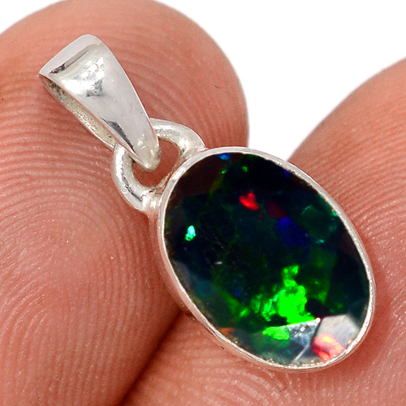 0.7" Chalama Black Opal Faceted Pendants - CBFP276