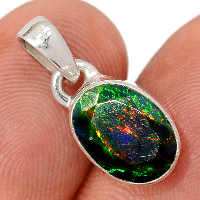 0.7" Chalama Black Opal Faceted Pendants - CBFP278