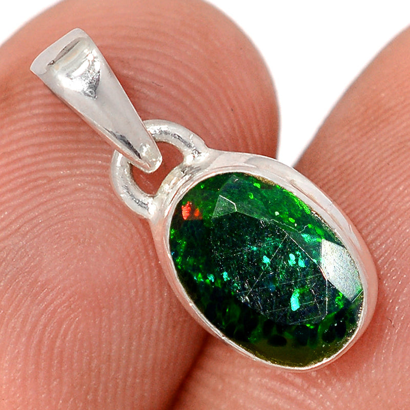 0.7" Chalama Black Opal Faceted Pendants - CBFP279
