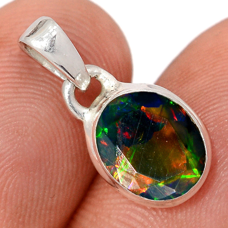 0.7" Chalama Black Opal Faceted Pendants - CBFP281