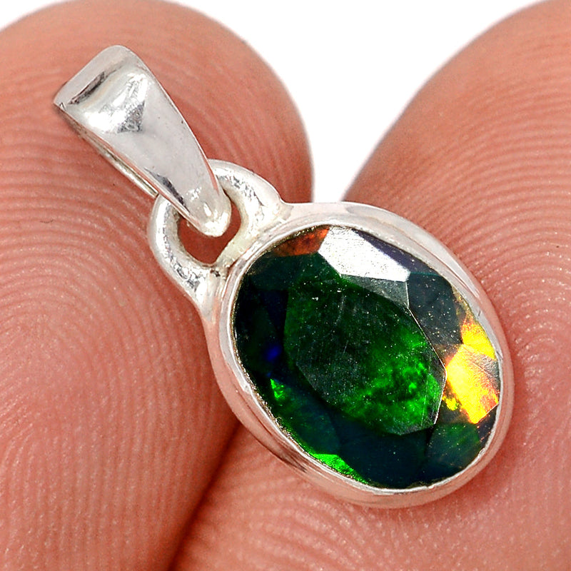 0.7" Chalama Black Opal Faceted Pendants - CBFP283