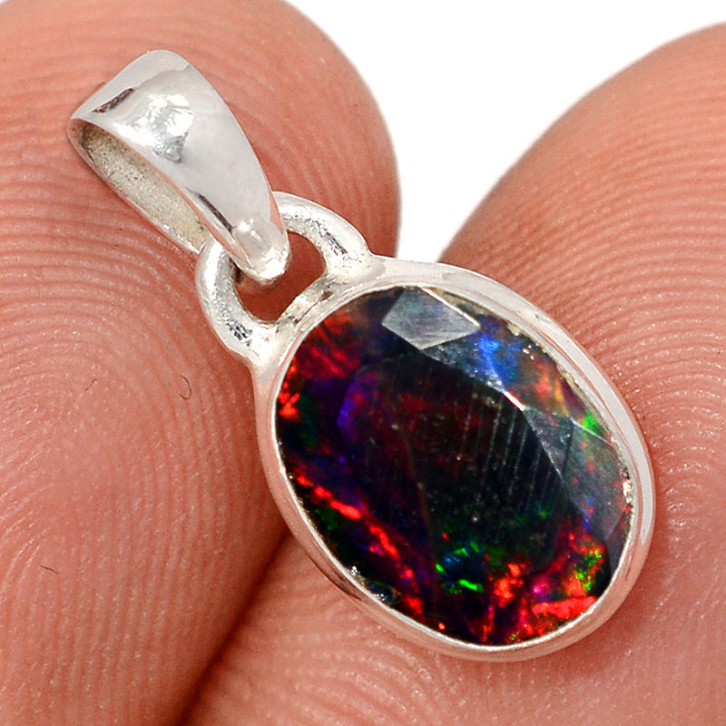 0.7" Chalama Black Opal Faceted Pendants - CBFP286