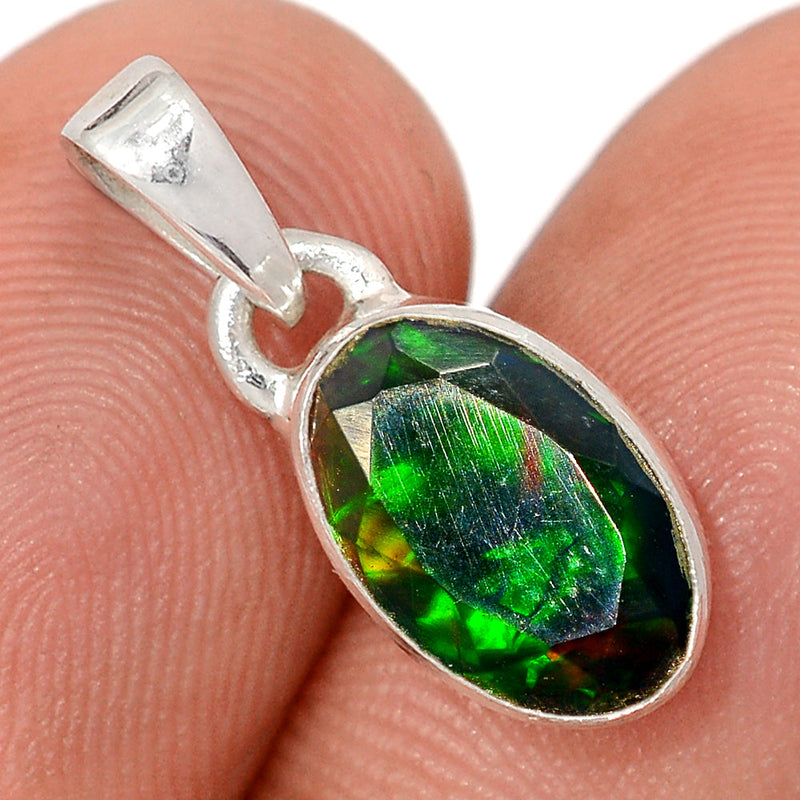 0.7" Chalama Black Opal Faceted Pendants - CBFP287