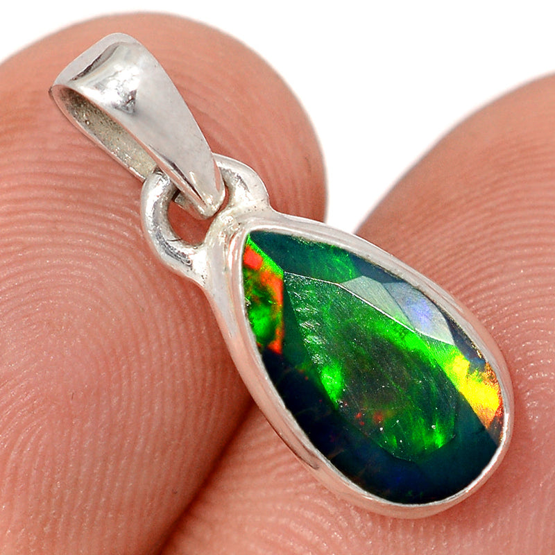 0.8" Chalama Black Opal Faceted Pendants - CBFP290