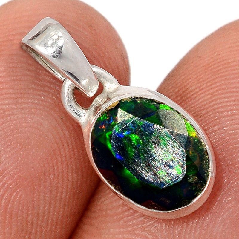 0.7" Chalama Black Opal Faceted Pendants - CBFP291