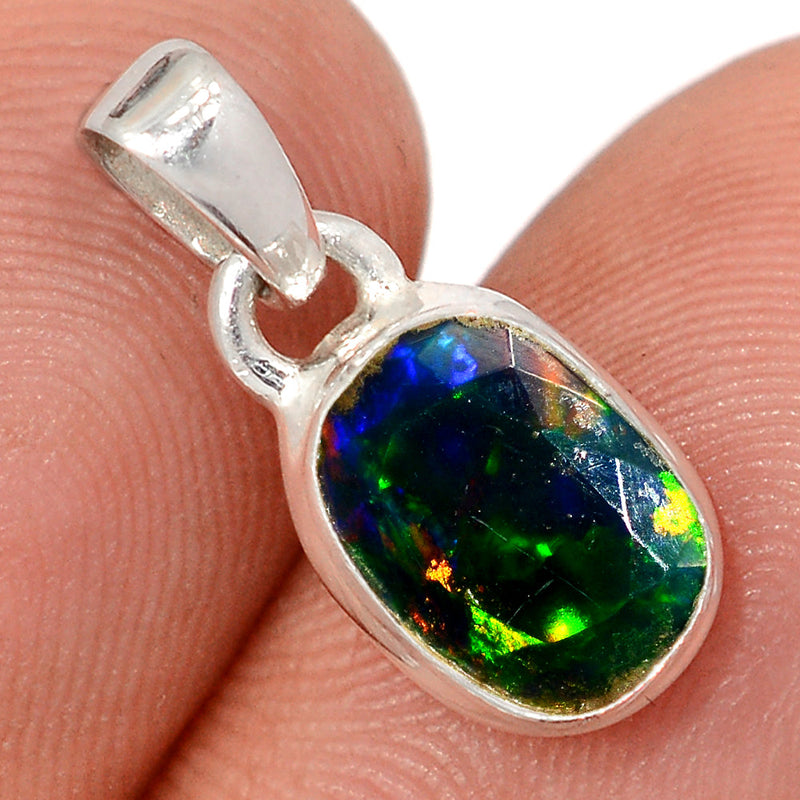 0.7" Chalama Black Opal Faceted Pendants - CBFP294
