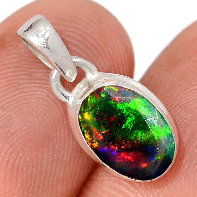 0.7" Chalama Black Opal Faceted Pendants - CBFP295