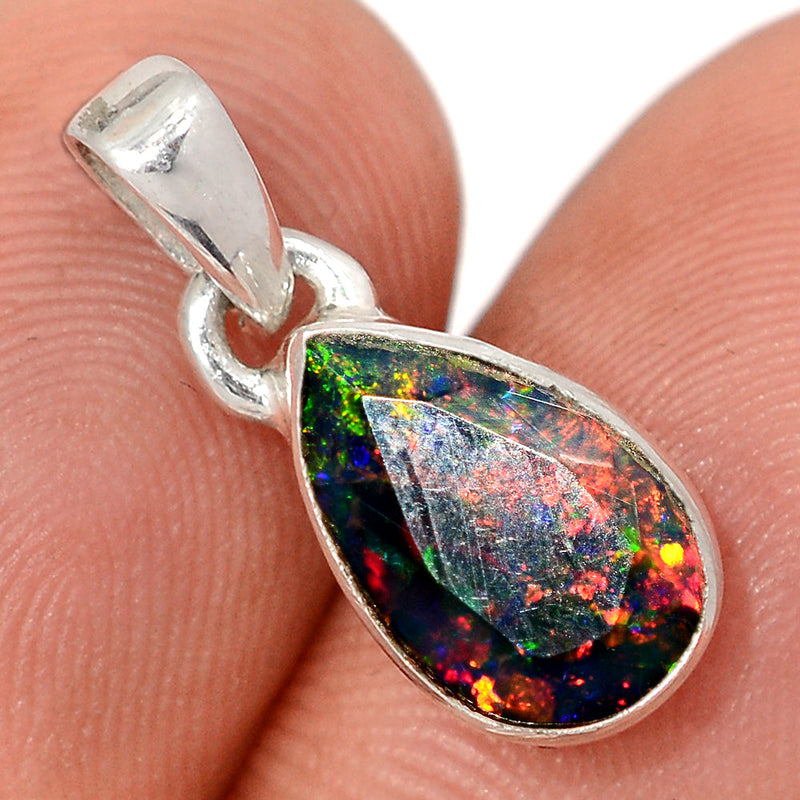 0.7" Chalama Black Opal Faceted Pendants - CBFP297