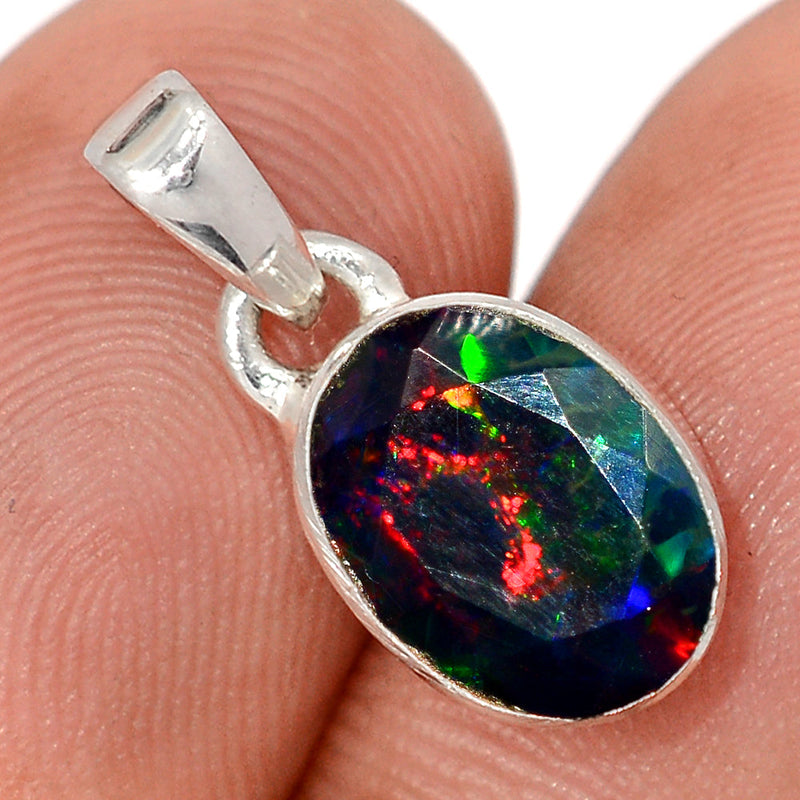0.7" Chalama Black Opal Faceted Pendants - CBFP301