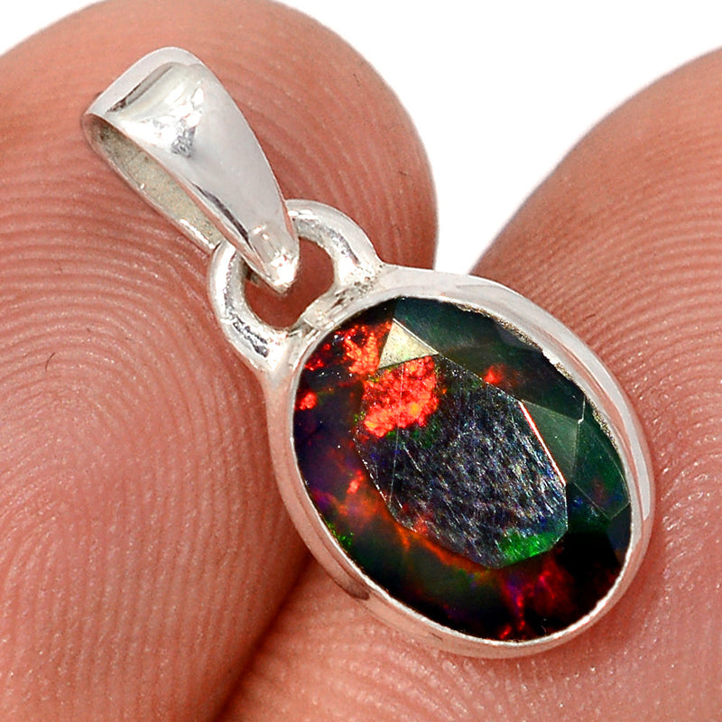 0.7" Chalama Black Opal Faceted Pendants - CBFP303