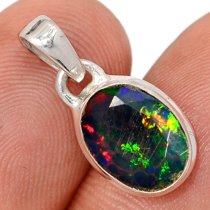 0.8" Chalama Black Opal Faceted Pendants - CBFP304
