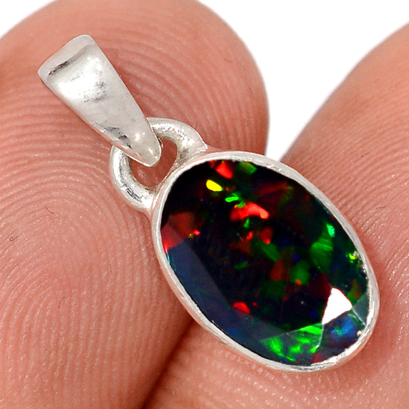 0.7" Chalama Black Opal Faceted Pendants - CBFP305