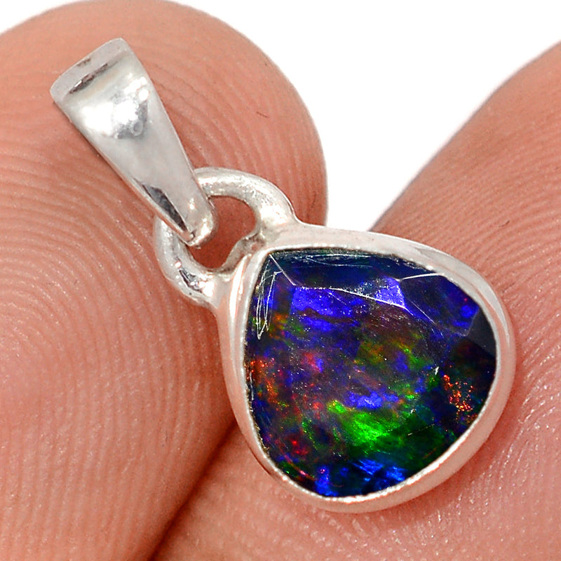 0.7" Chalama Black Opal Faceted Pendants - CBFP306