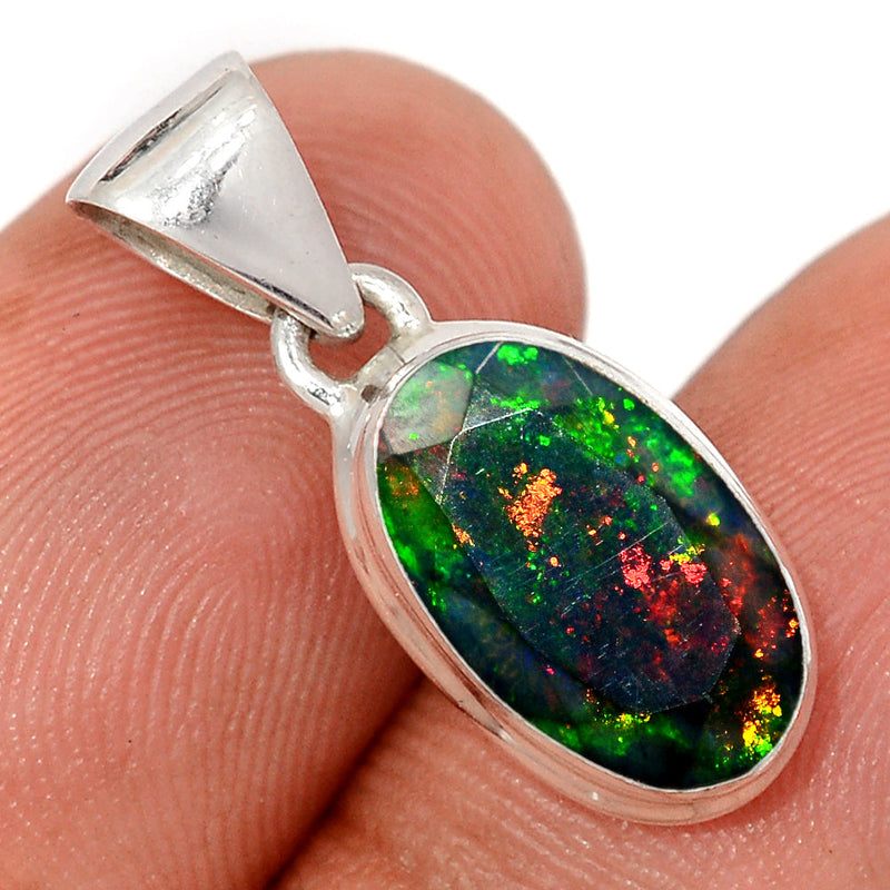 1" Chalama Black Opal Faceted Pendants - CBFP309