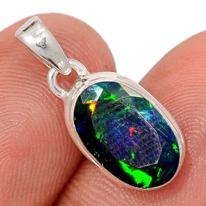 0.8" Chalama Black Opal Faceted Pendants - CBFP311