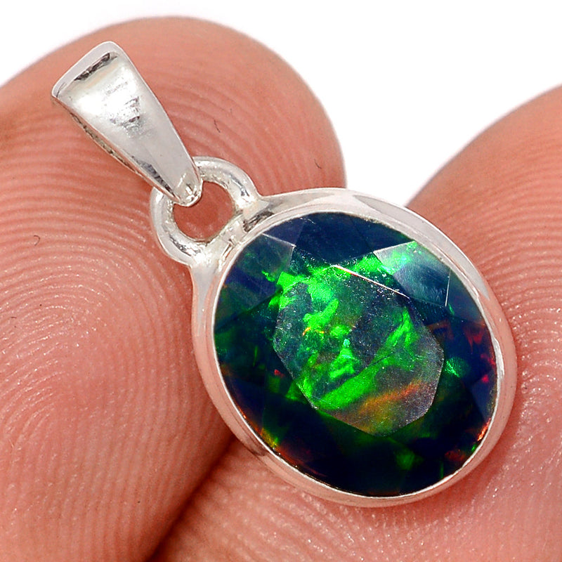0.8" Chalama Black Opal Faceted Pendants - CBFP313