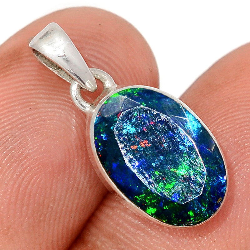 0.8" Chalama Black Opal Faceted Pendants - CBFP314