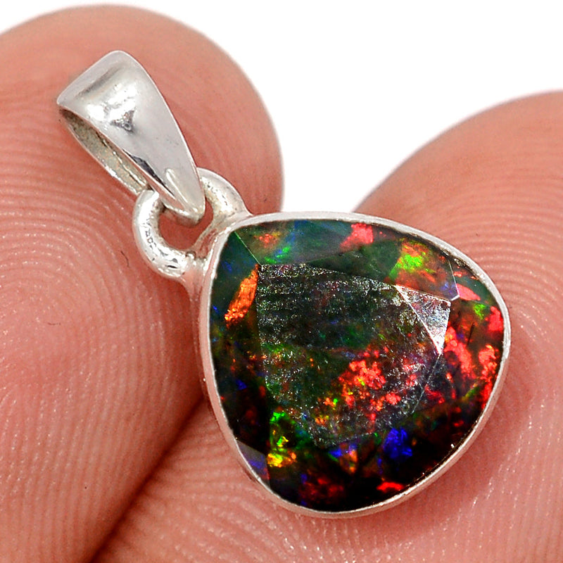 0.7" Chalama Black Opal Faceted Pendants - CBFP315