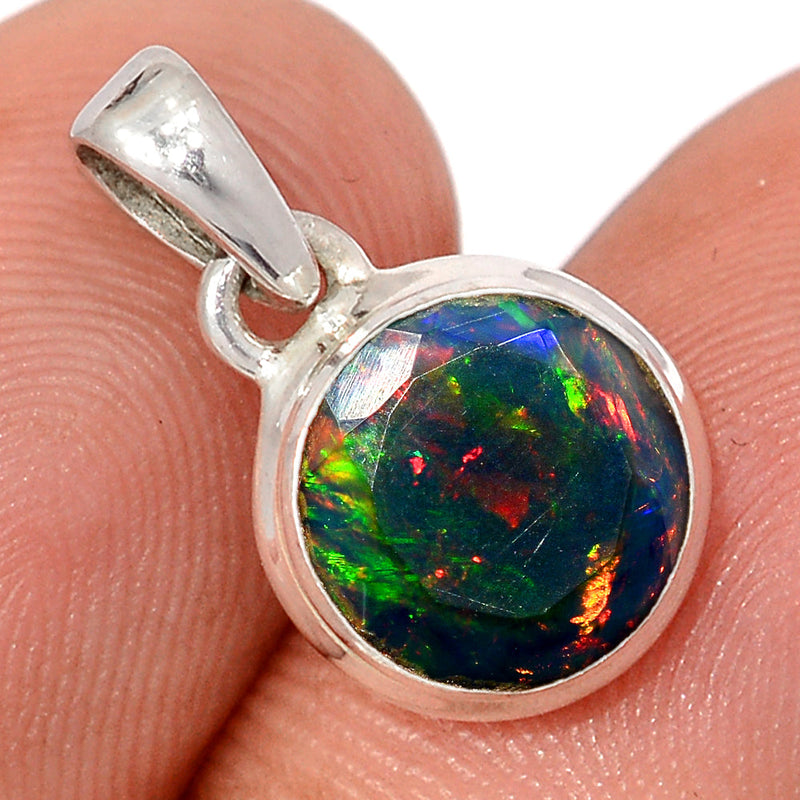 0.7" Chalama Black Opal Faceted Pendants - CBFP317