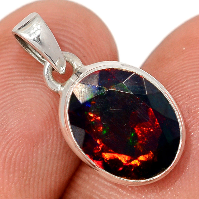 0.8" Chalama Black Opal Faceted Pendants - CBFP319
