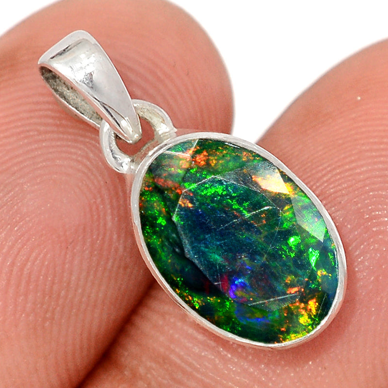 0.8" Chalama Black Opal Faceted Pendants - CBFP320