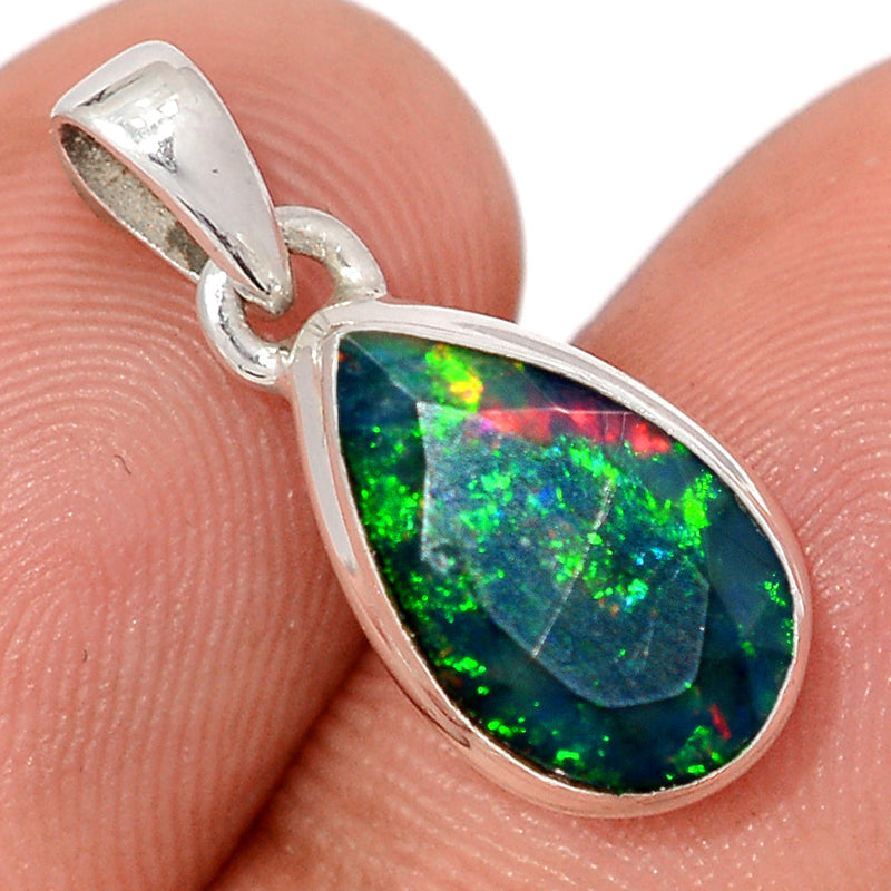 0.8" Chalama Black Opal Faceted Pendants - CBFP323