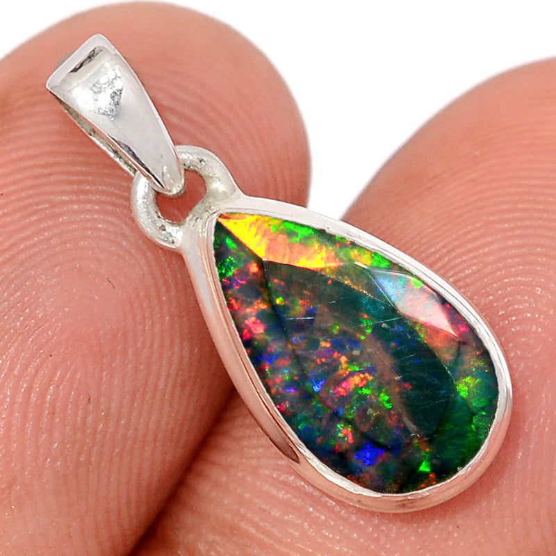 1" Chalama Black Opal Faceted Pendants - CBFP325