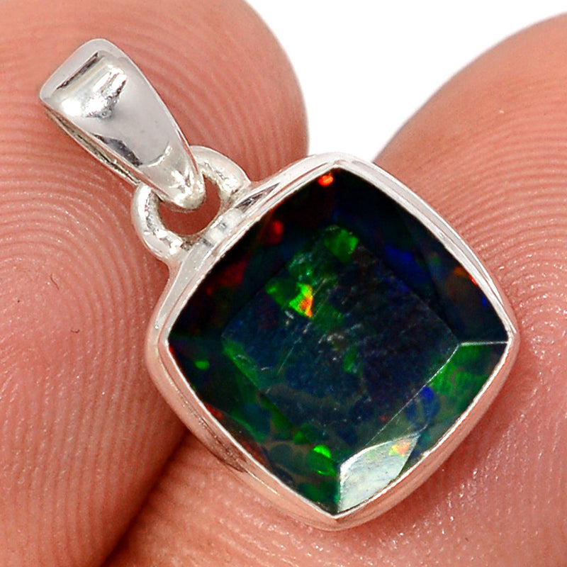 0.7" Chalama Black Opal Faceted Pendants - CBFP328