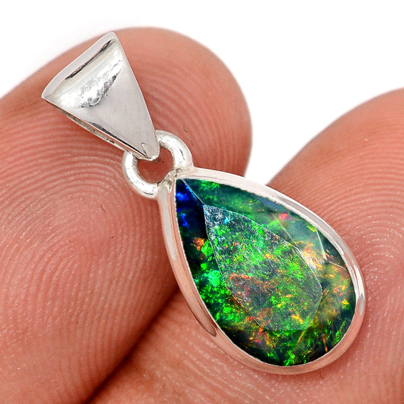 1" Chalama Black Opal Faceted Pendants - CBFP330