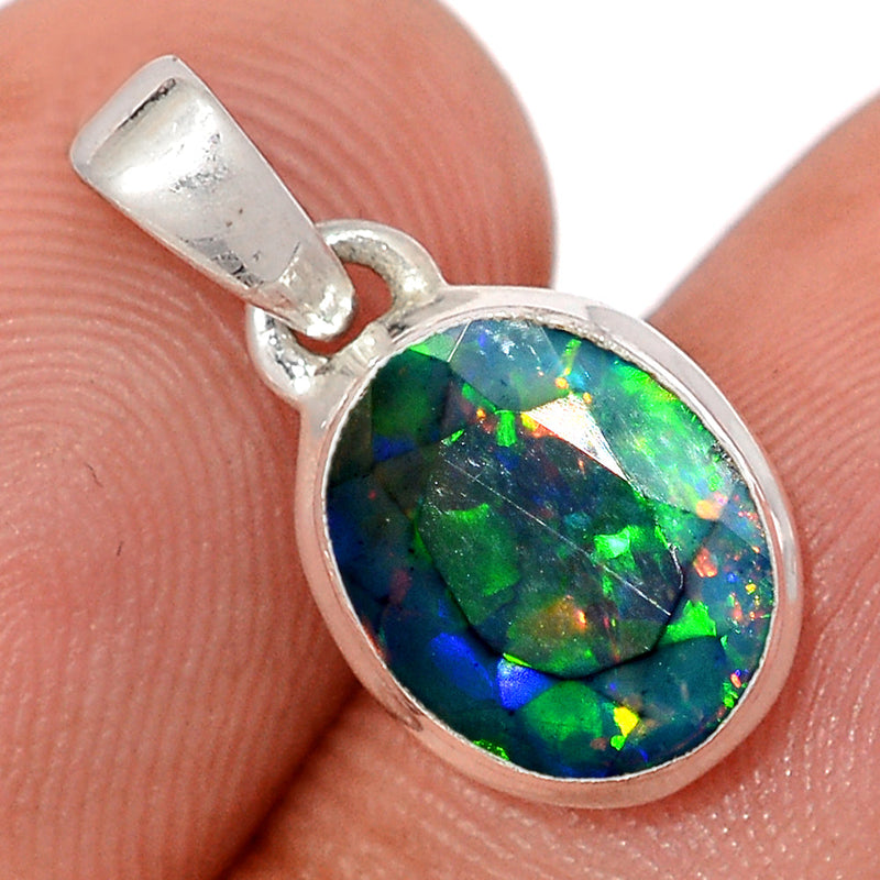0.7" Chalama Black Opal Faceted Pendants - CBFP336