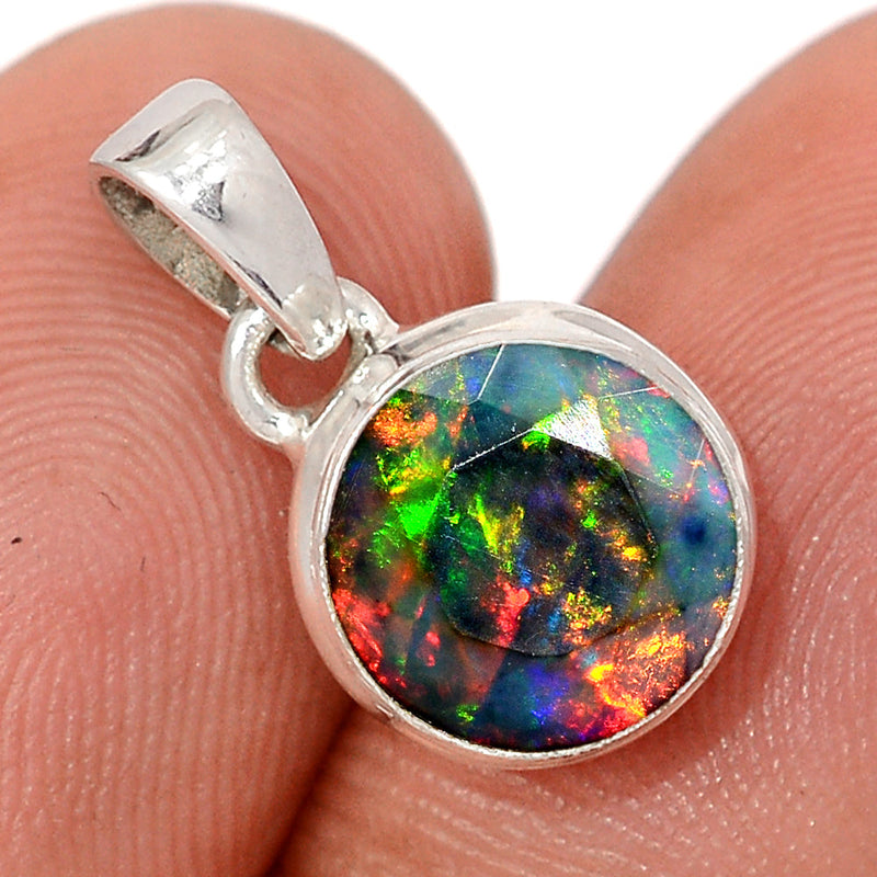 0.7" Chalama Black Opal Faceted Pendants - CBFP337
