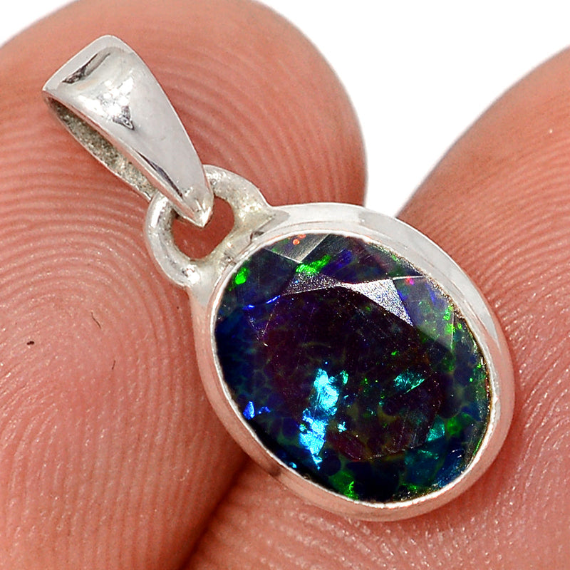 0.7" Chalama Black Opal Faceted Pendants - CBFP338