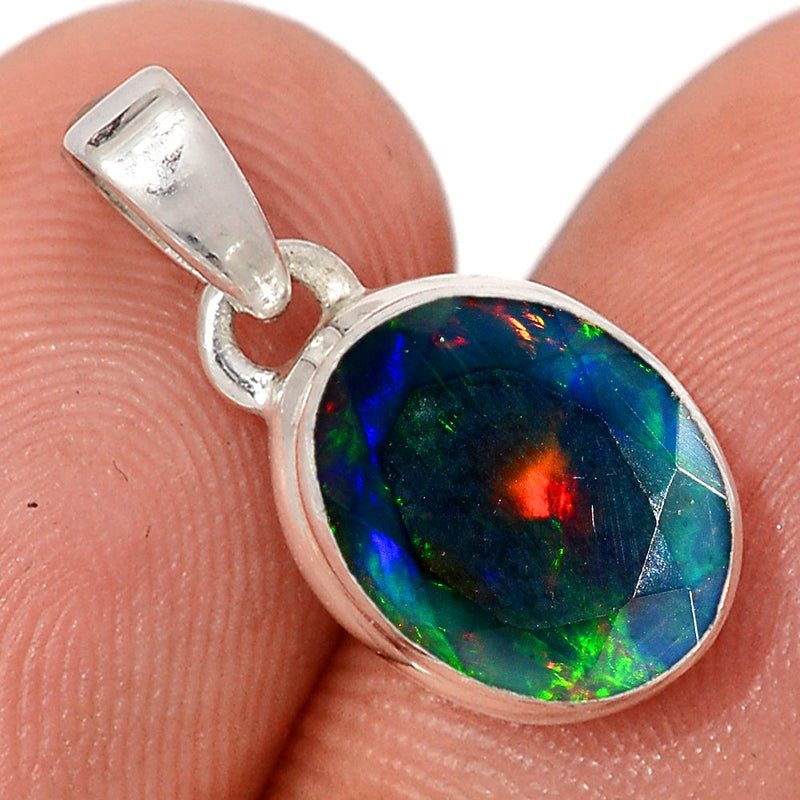 0.8" Chalama Black Opal Faceted Pendants - CBFP340