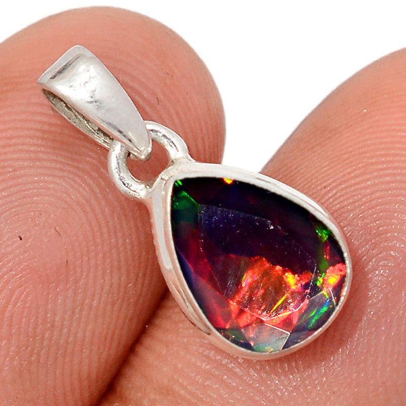 0.7" Chalama Black Opal Faceted Pendants - CBFP342
