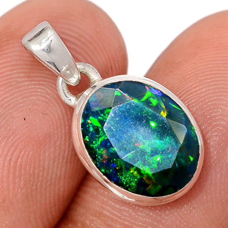 0.8" Chalama Black Opal Faceted Pendants - CBFP343