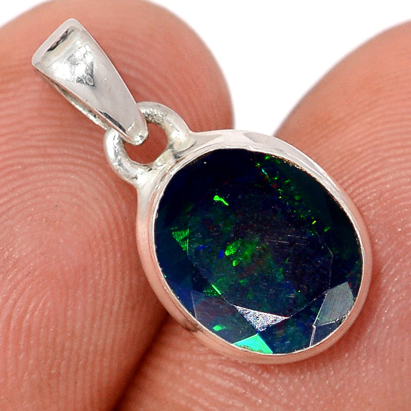 0.8" Chalama Black Opal Faceted Pendants - CBFP345