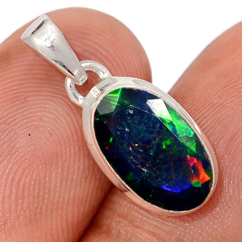 0.8" Chalama Black Opal Faceted Pendants - CBFP346