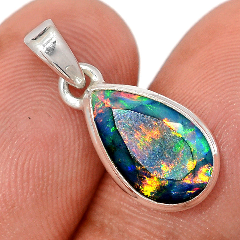 0.8" Chalama Black Opal Faceted Pendants - CBFP347