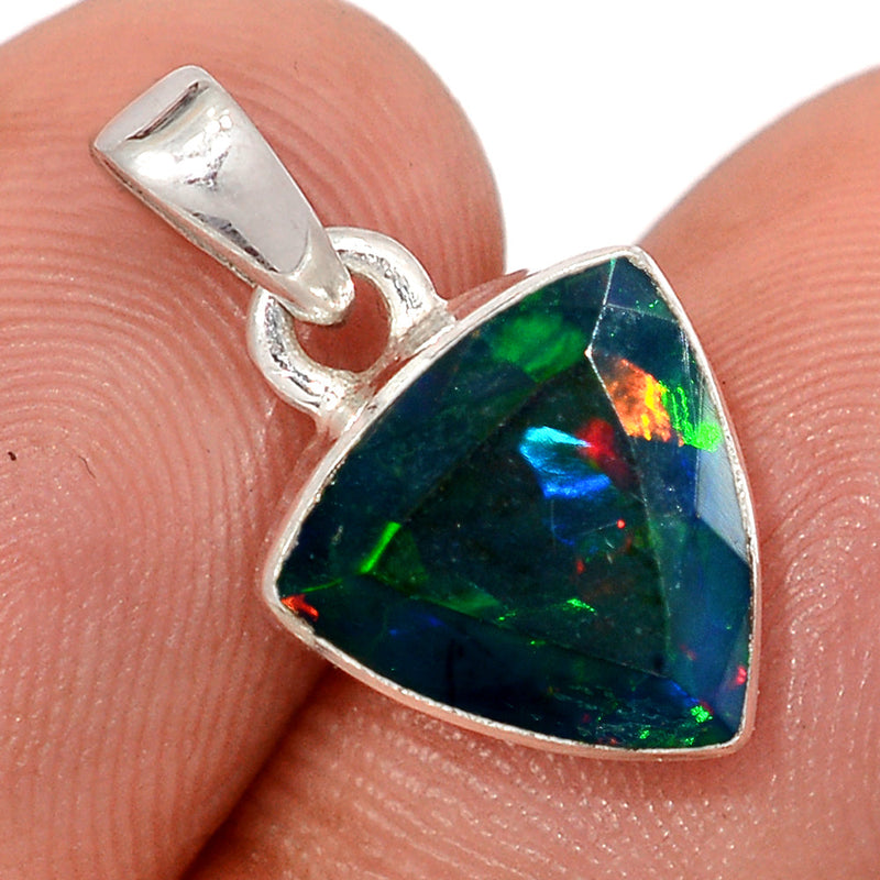 0.7" Chalama Black Opal Faceted Pendants - CBFP348