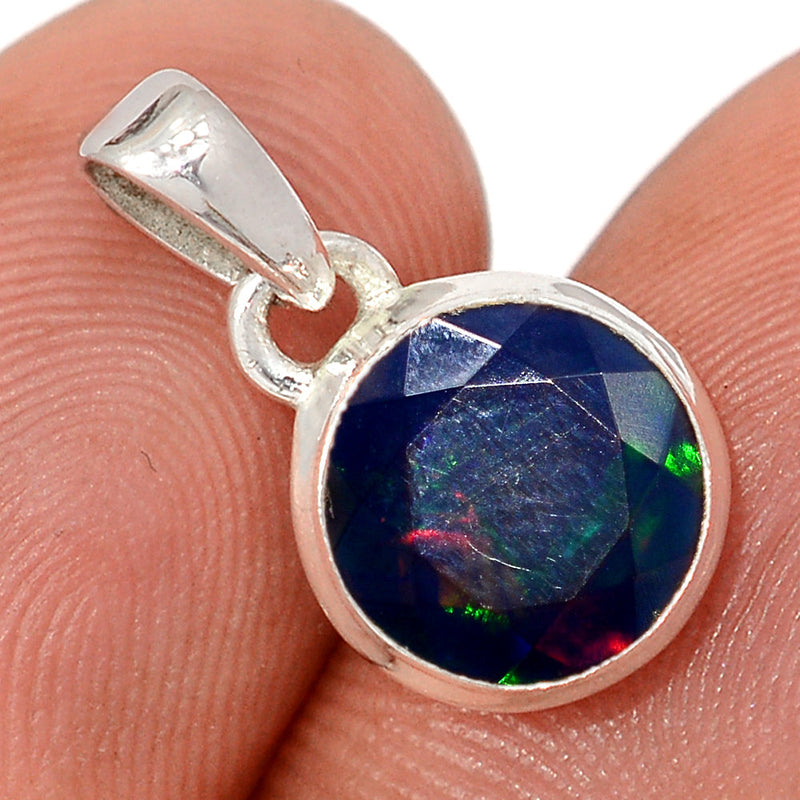 0.7" Chalama Black Opal Faceted Pendants - CBFP350