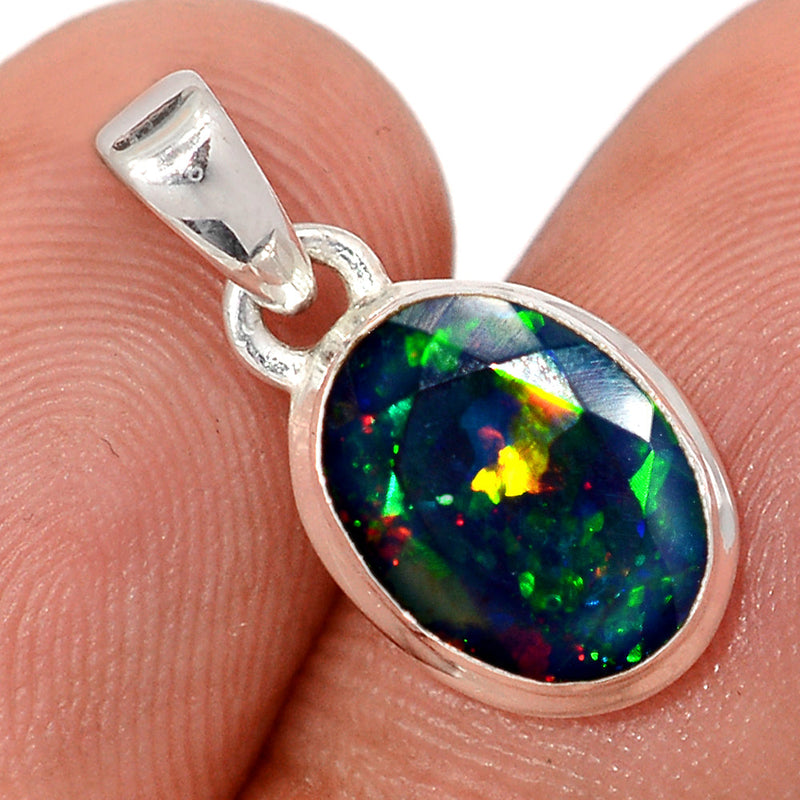 0.8" Chalama Black Opal Faceted Pendants - CBFP353