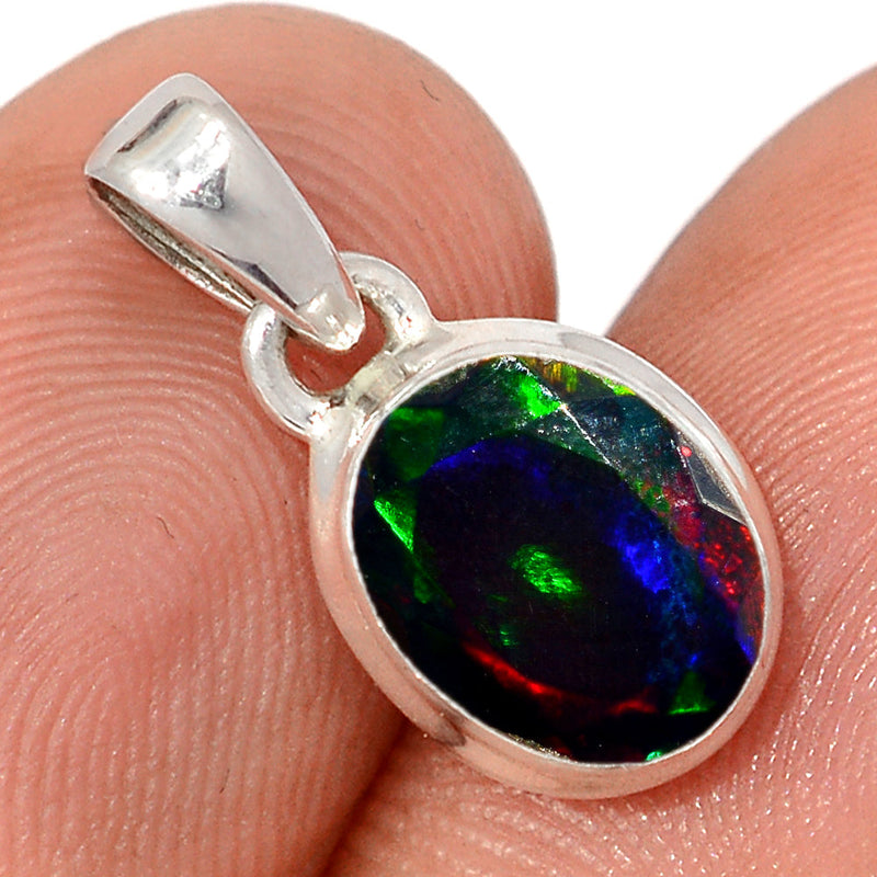 0.7" Chalama Black Opal Faceted Pendants - CBFP355