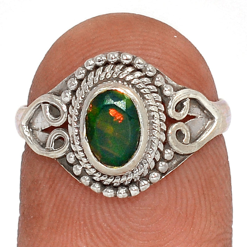 Small Filigree - Chalama Black Opal Faceted Ring - CBFR159