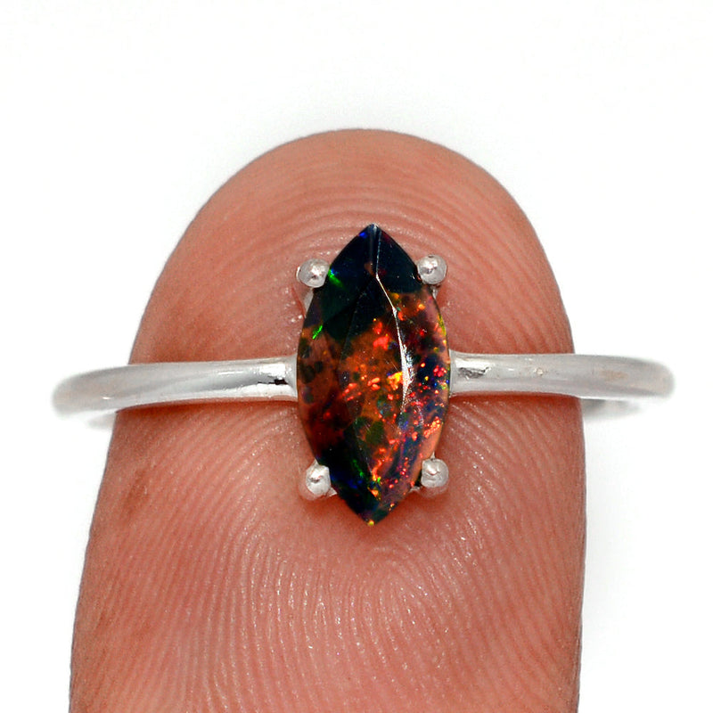 Claw - Chalama Black Opal Faceted Ring - CBFR329