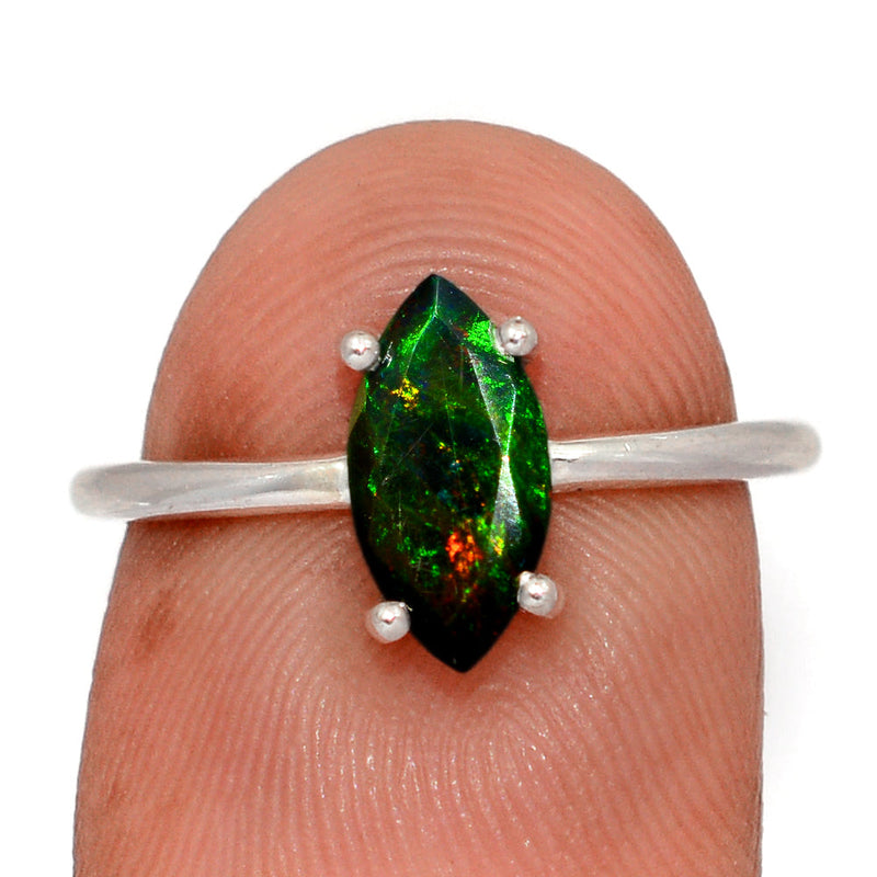 Claw - Chalama Black Opal Faceted Ring - CBFR342